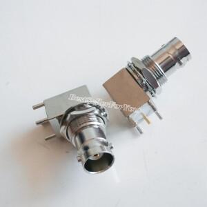 10Pcs 커넥터 BNC 여성 잭 격벽 90도 너트 벌크 헤드 솔더 PCB 마운트 직각