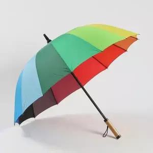 무지개색 대형우산 자동우산 장우산 긴우천용우산 우천용 (WFKC5VN)