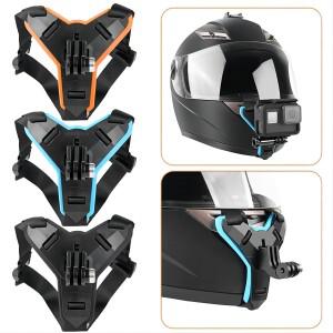 바이크 오토바이 헬멧 스트랩 마운트 프론트 턱 스탠드 홀더 고프로 호환 히어로13 12 1110 9 DJI호환 인스