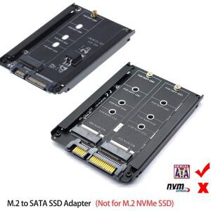 메탈 케이스 듀얼 B+M 키 M.2 NGFF SSD-2.5 SATA 6Gb 어댑터 카드(인클로저 소켓 포함) 어댑터(NVMe M 키용
