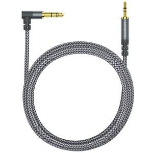 [미국배송] 3.5MM ~ 2.5MM AUX 오디오 케이블(6.6FT) 90도 오른쪽 코드 호환 BOSE 700 QUIETCOMFORT QC45 QC35II QC35 QC25 노이즈 캔슬링 헤드폰 JBL E45BT E55BT E65BTNC 블루투스 이어폰(그레이)