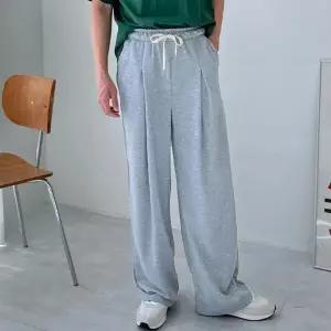 [하프클럽/]남자 앞주름 회색 추리닝 편한 공부 알바 와이드팬츠