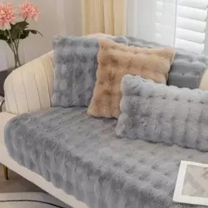 겨울 토끼털소파패드 밍크 쇼파 커버 극세사 사각 카바 퍼 벨벳 패드 쇼파 덮개 소파 커버 러그 넓은