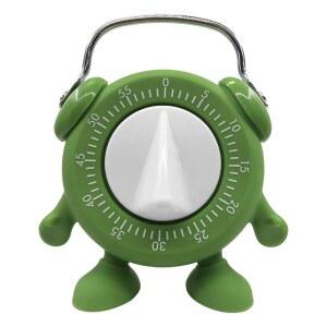 [미국배송] 켈리 키친 타이머 베이킹 티칭 요리 달걀 배변 훈련 귀여운 60분 트위스트 와인딩 링 알림 배터리 없음 (녹색)