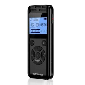 [미국배송] 소음 감소 기능이 있는 WEVOOR 64GB 디지털 음성 녹음기 1536KBPS HD 스테레오 재생 및 비밀번호가 금속 활성화 인터뷰 회의 강의용 오디오 녹음 장치(64GB)
