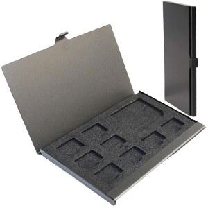 PCTC 알루미늄 합금 하드 쉘 9 in 1 메모리 카드 홀더 케이스 - SD 및 TF 카드용 슬롯