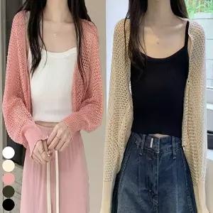 여자 여름 그물 망사 니트 볼레로 가디건 팔뚝가리기 (KYR-WEB4C8C)