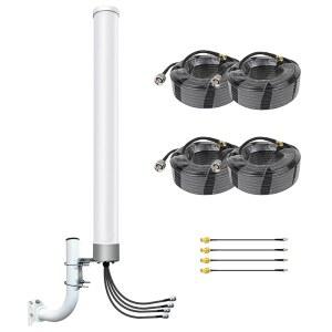 5G 4G 4x4 MIMO 외장 광대역 안테나 키트 실외 고이득 옴니 방향성 안테나, Verizon, AT&T T-Mobile 홈 인터넷과 호환되는 셀룰러 핫스팟 라우터 게이트웨이용 32피트 케이블 포함