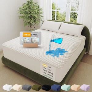 오제니 100% 방수 매트리스 프로텍터, 퀸 사이즈 소프트 패드, 반려동물 털 및 침구 방지, 쿨링 통기성 시트, 세탁 가능 침대 커버, 미끄럼 방지 딥 포켓, 침실용 무소음