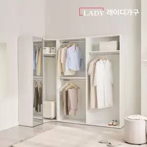레이디가구 이안 드레스룸 280cm 코너형 B세트 (좌형) (80cm 1단