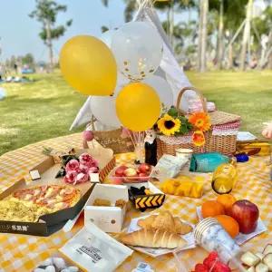 감성 캠핑돗자리 방수 체크 야외매트 1P 접이식 차박 실외 소풍 양면 한강