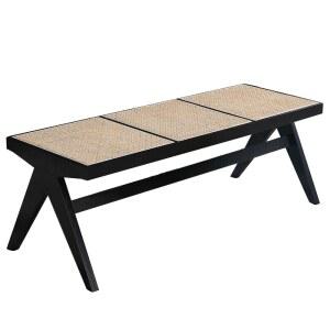 원목 라탄 현관 베드벤치 정리 벤치(로그 거실 침대의자 등받이없는 소파