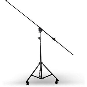 [미국배송] AXCESABLES 헤비 듀티 마이크 붐 스탠드 무게 삼각대 베이스 | 80인치 높이 오버헤드 스탠드 96인치 암 샷건 비디오 올 메탈 플라스틱 부품 없음