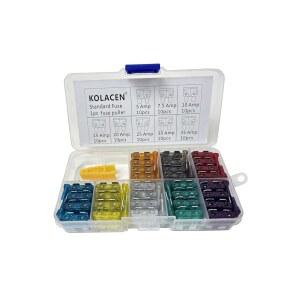 [미국배송] 콜라센 자동차 트럭 일반 표준 블레이드 타입 퓨즈 모듬 키트 5 7.5 10 15 20 25 30 35AM + 풀러 (81팩)