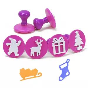 라인스탬프크리스마스 6종 세트미니 EVA 아이미술놀이 물감 찍기 어린이