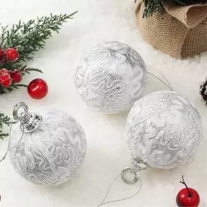비타리토 로열실버 장식볼 3p 8cm 키레이스1트리액세서리 크리스마스 트리볼 오너먼트 소품 악세사리