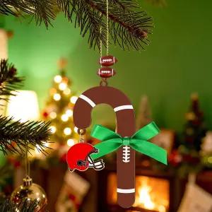 4인치 크리스마스 사탕수수 축구 장식 나무 걸이 스포츠 공 트리 홈 공예 애호가 가족 홀리데이 파티 용품