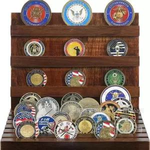 코인거치대 주화메달 디스플레이 군용품 동전 레드브라운