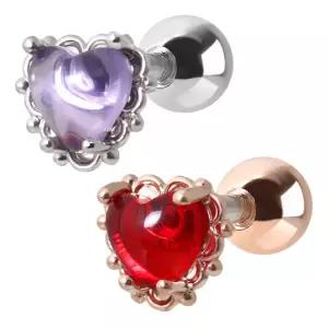 [미니아트] 써지컬 스틸 하트 피치 패션 피어싱 한쪽