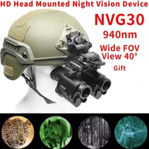 NVG30 헬멧 940nm IR 야간 투시 단안 망원경 광시야 40 °   NVG10 3세대 NVG3rd 사냥용 디지털 야간 투시
