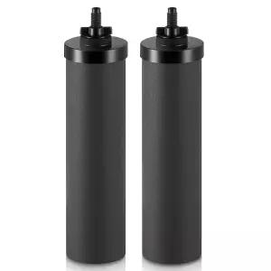 CO-Z 정수 필터 교체 중력 여과 시스템용 활성탄 2개 가정용 야외용 블랙 정화 요소 정수기 NSF /ANSI 42