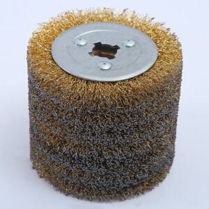 강철 와이어 브러싱 휠 크로스 코어 금속 페인트 제거 가구 연마 그라인딩 휠 금속 석재 목재용