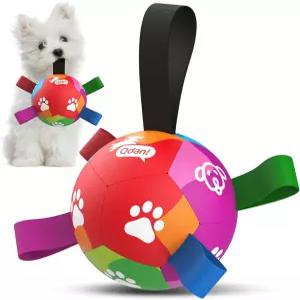 작은 강아지 QDAN 장난감 끈이 달린 축구공 공 생일 선물 5인치