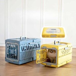 접이식 켄넬 반려견 박스 소형견 스타일 가방 폴딩 5kg이하 옐로우 레귤러