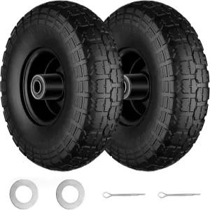 큐브스프링 4.10/3.50-4 타이어 및 휠 플랫 프리 솔리드 10인치 핸드 트럭 왜건 돌리 가든 카트 휠바로우