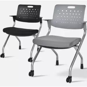 도서관 상담실 학원 접이식 등받이 쿠션의자 강당 바퀴달린 회의실 독서실