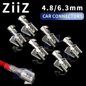 100/200피스 4.8mm 6.3mm 안티 백 스트랩 자동 잠금 플러그 스프링 냉간 압착 터미널 블록 와이어 황동 조