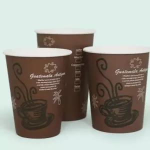 일회용 갈색 커피컵 핫 음료컵 테이크아웃 컵