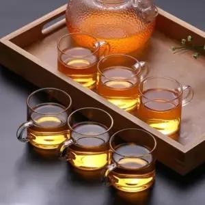 투명 내열 유리 꽃잎 디자인 티잔 홈카페용 차잔