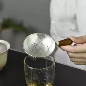 순은 실버 라운드 차 원목 잎차 티스트레이너 티 BTR