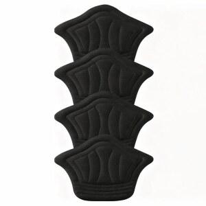 게츠카이푸 4개 뒤꿈치 쿠션 인서트, 메시 자가 접착 그립 패드, 부츠용 재사용 가능한 접착식 보호 라이너, 루즈 슈즈 너무 크며 여성 남성용 신발 핏 개선 - 블랙