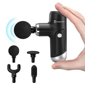 퓨리스토 슈퍼 미니 마사지 건, 보관 가방 포함, 요통 를 위한 타악기 심부 조직 근육 마사지기, 휴대용 소형 여행용, 가정용, 헬스장, 사무실용, 남녀용 선물, 블랙