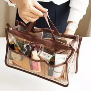 투명 컬러 방수 지퍼파우치 다공간 수납가방 이너백