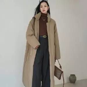 여성패딩자켓 롱패딩 오버핏 하이넥 포켓 한파 방한 보온 사무실 출퇴근 현장근무복 아웃도어