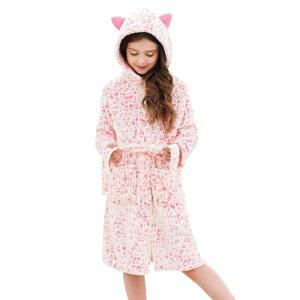 닥터 유니콘 여아용 소프트 후드 레인보우 목욕 가운 슬립웨어