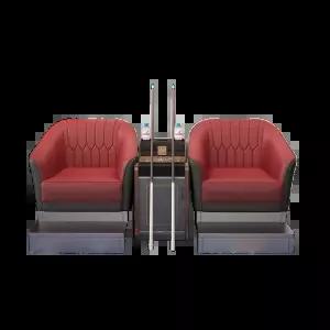 당구장 관전용 소파 레드 발받침 1인용 인조가죽