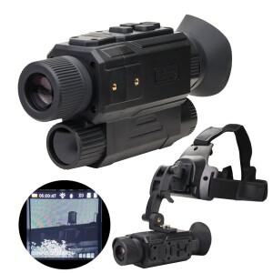 LG66 1080P HD 적외선 전술 단안 망원경 8X 줌 디지털 헤드 장착 야간 투시경 사냥 용 고글 카메라