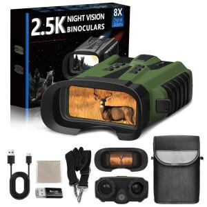 Ponbos DT49 2.5K 적외선 디지털 망원경 사냥 캠핑을위한 풀 컬러 야간 투시경 쌍안경 카메라 4X 광학 8X