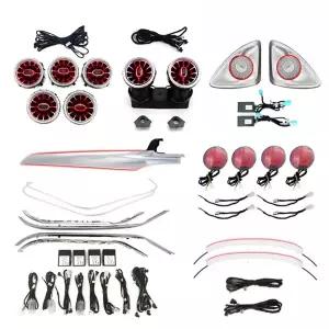 64색 RGB 자동차 앰비언트 라이트 에어벤트 키트 메르세데스-벤츠 호환 W205 C GLC X253 2014- 스피커 풋