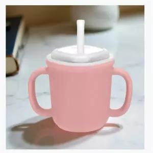 세척 편한 빨대컵 식품용 실리콘 양손컵 불컵 물병 200ml 12개월