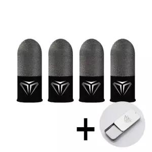 (4개+케이스) 배그 게이밍 골무 엄지손가락 장갑 터치 4개(2세트)+케이스 포함