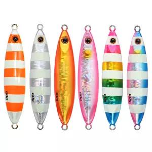 CASTFUN 슬로우 피치 긴 주조 금속 지그 해안 지깅 미끼 바다 낚시 미끼 인공 20g 30g 40g 60g