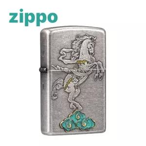 : ZIPPO 지포 라이터 정품 말 부조 입체 조각 앤틱 실버 행운의 서수 남성 기념일 선물 말 부조조각패션잡
