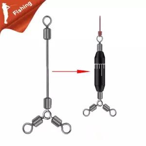 핀도래 3 방향 긴 회전 볼 베어링 링 롤링 스틸 후크 커넥터 바다 보트 낚시 10개