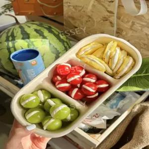 나눔반찬통 세트 샐러드 스시 헬스 케이크 펄프 포장지 삼미 3칸 도시락