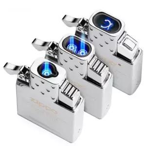 지포라이터 아크 전기 고급 부탄 USB 터보 충전 인서트 남친 선물 가스 라이타